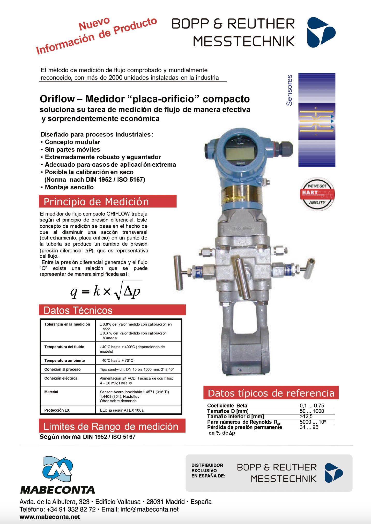 Oriflow - Medidor compacto de Boop&Reuther